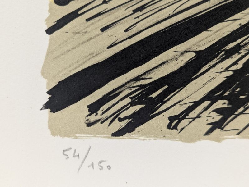 Mareuil le caf&eacute; jaune et bleu (Lithographie) - Bernard BUFFET