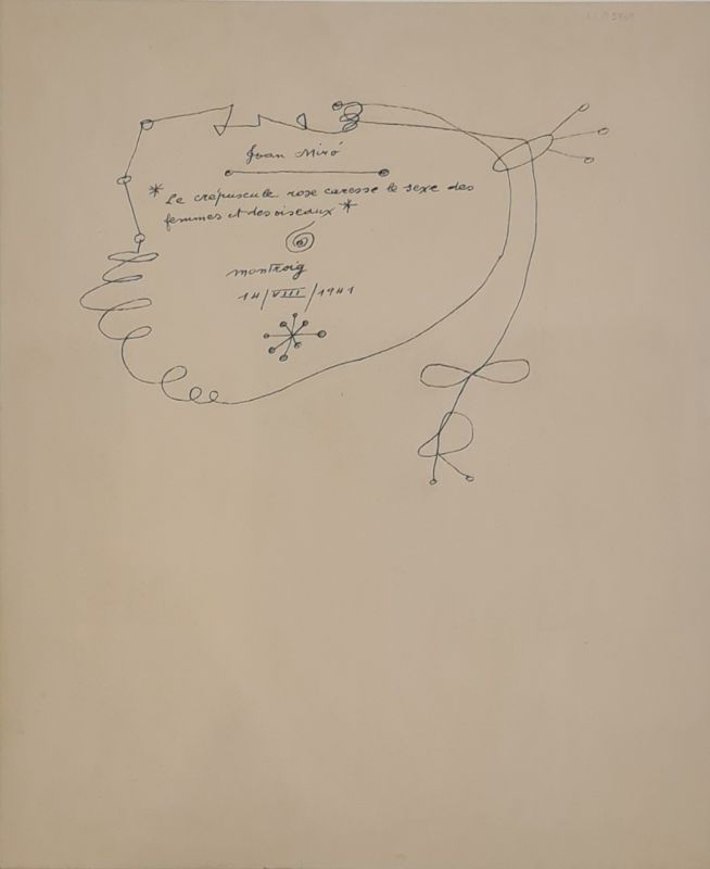 Le crépuscule rose caresse le sexe des femmes et des oiseaux (Constellations) (Stencil) - Joan  MIRO