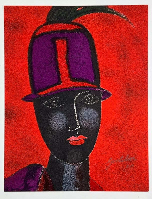 Franco GENTILINI (1909 - 1981) // Jeune fille au chapeau, 1980 (Lithographie) — Artistes Divers