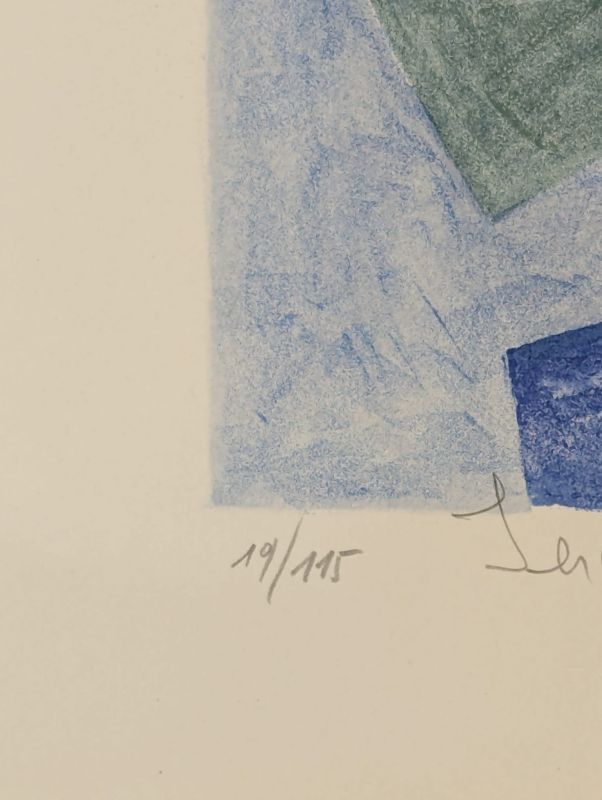 Composition bleue, verte et rouge L78, "L'été" (Lithographie) - Serge  POLIAKOFF