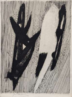 Mario Prassinos (1916-1985) Les Cypr&egrave;s &agrave; No&euml;l (Tarjeta de felicitación) -  Artistes Divers