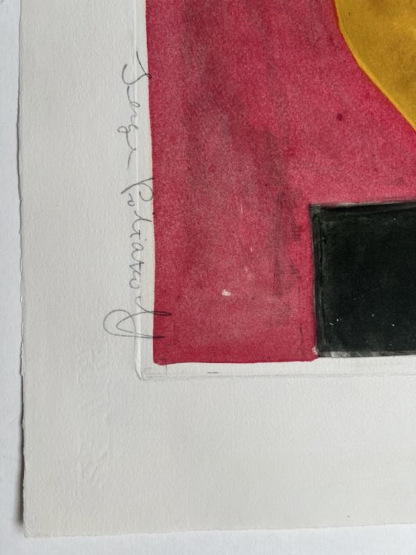 Composition brune, jaune et mauve VIII (Etching and aquatint) - Serge  POLIAKOFF