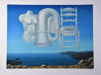 Le temps mena&ccedil;ant (Lithographie) - René MAGRITTE