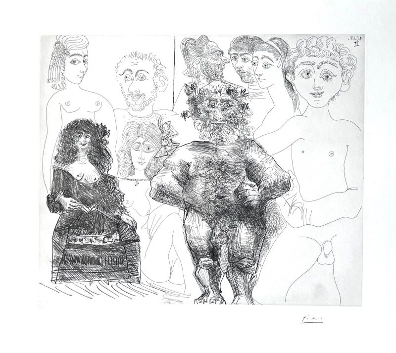 Old-fashioned and modern sex (Etching) - Pablo  PICASSO