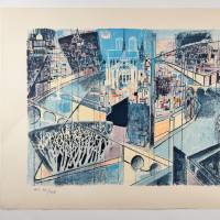 Edouard MacAvoy (1905-1991) // Paris Notre Dame et la Seine (Lithographie) — Artistes Divers — Avec marges
