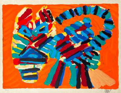 Sunshine Cat (Lithographie) - Karel APPEL