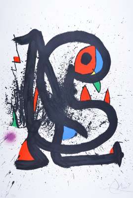 Mangeur de foudre I (Lithographie) - Joan  MIRO