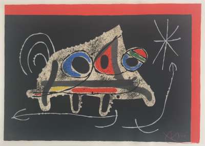 The Lizard with Golden Feathers (Lithograph) - Joan  MIRO
