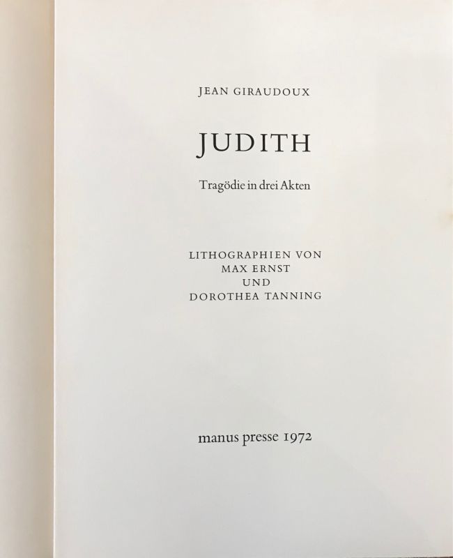 "Judith" by Jean Giraudoux (Illustrated Book) - Max ERNST