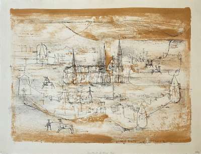 The old town (Lithograph) - Wou-ki  ZAO