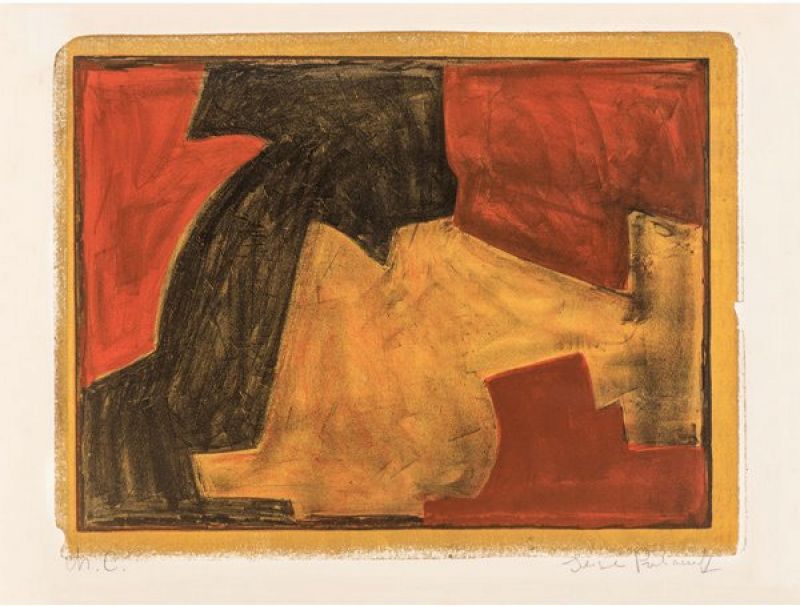 Composition verte, bleue et rouge L48 (Lithographie) - Serge  POLIAKOFF