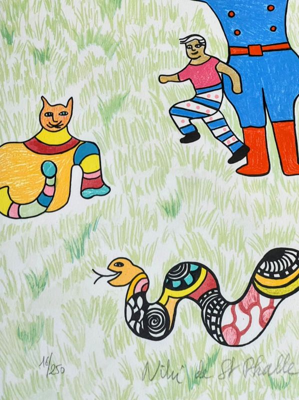 La sortie d'école (Lithographie) - Niki DE SAINT PHALLE
