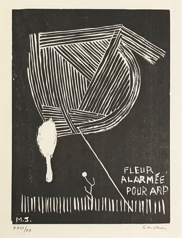 Michel Seuphor (1901-1999) // Hommage à Hans Arp (Holzschnitt) -  Artistes Divers