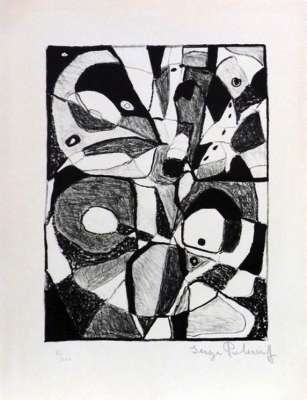 Lithographie en noir L1 (Farblithographie) - Serge  POLIAKOFF