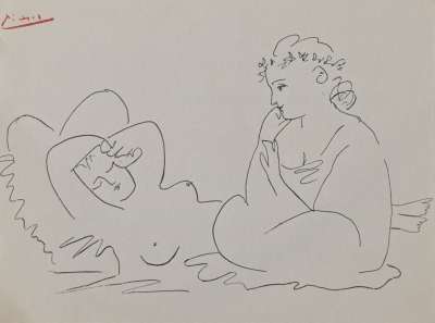 Invitation au vernissage "Picasso - Dessins d'un demi-siècle" (Lithographie) - Pablo  PICASSO