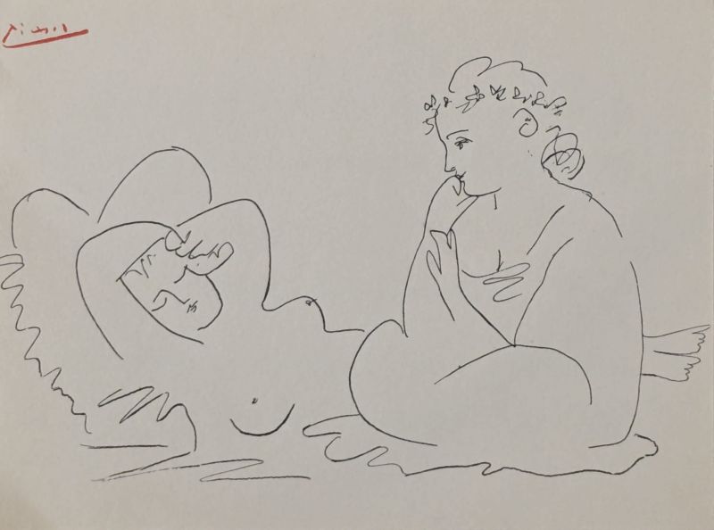 Invitation au vernissage "Picasso - Dessins d'un demi-siècle" (Lithographie) - Pablo  PICASSO