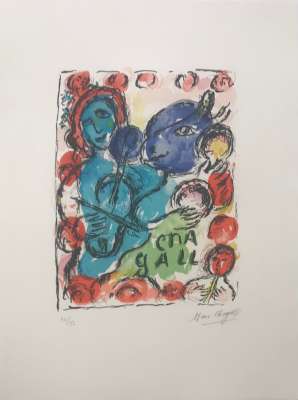 Pantomime (Lithographie) - Marc CHAGALL
