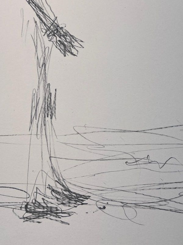 Homme debout et Soleil (Lithographie) - Alberto GIACOMETTI