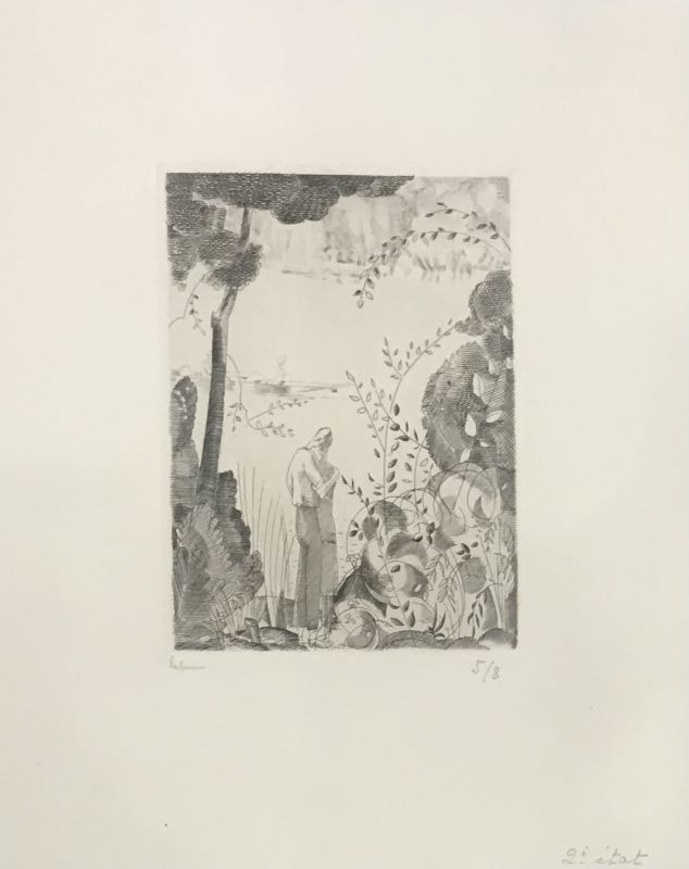 Les amoureux du bord de l'eau (Stich) - Jean Emile LABOUREUR