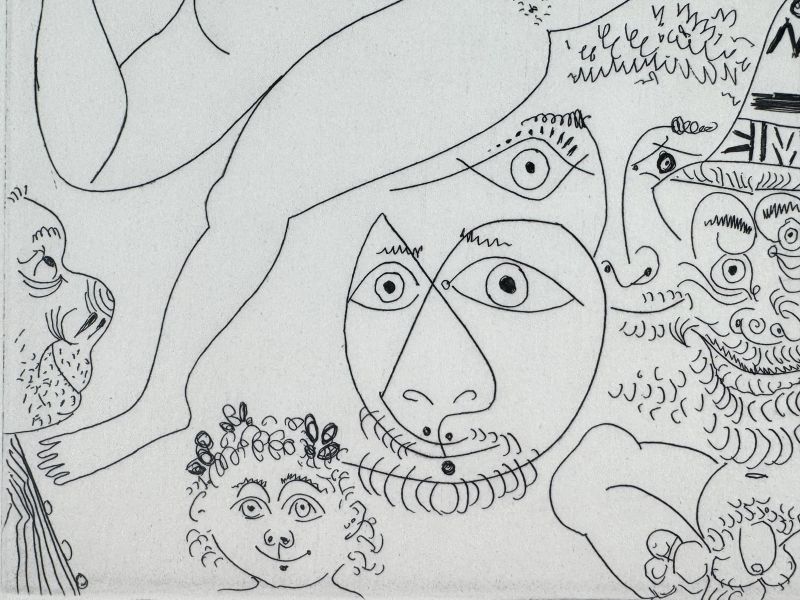 T&eacute;l&eacute;vision : gymnastique au sol, avec spectateurs (pl. 283 de la S&eacute;rie 347) (Eau-forte) - Pablo  PICASSO