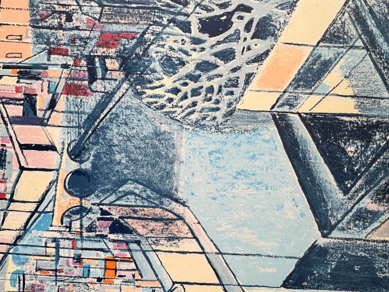 Edouard MacAvoy (1905-1991) // Paris Notre Dame et la Seine (Lithographie) — Artistes Divers — Zoom détail