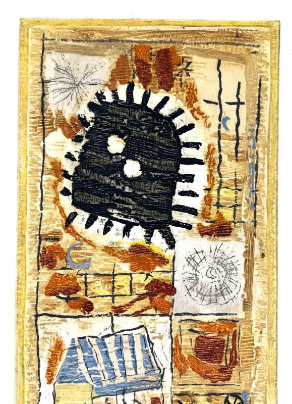Le Soleil Noir (Linogravure) - Roger BISSIERE