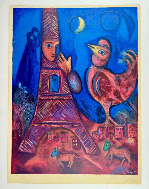 Bonjour Paris (Lithographie) - Marc CHAGALL