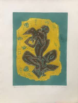 Les Hain-Teny, le mangeur d'épervier,planche 9 (Eau-forte et aquatinte) - André  MASSON