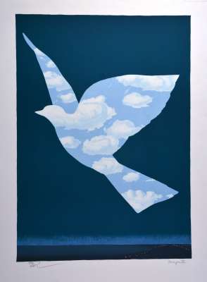 Der Vogel des Himmels (Farblithographie) - René MAGRITTE