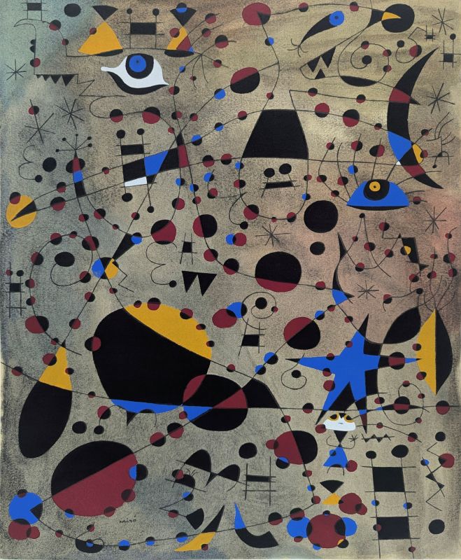 Am 13. streifte die Leiter das Firmament (Constellations) (Schablone) - Joan  MIRO