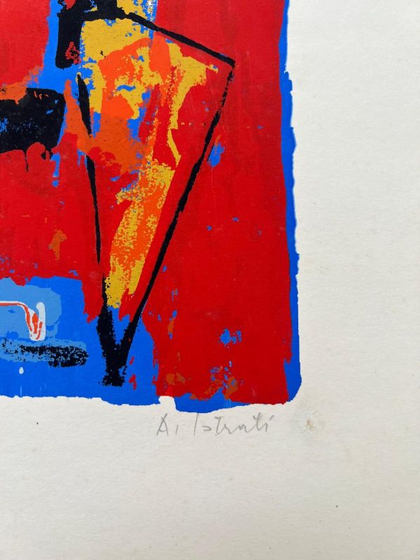 Alexandre ISTRATI (1915-1991) // Composición en rojo y azul (Serigrafía) -  Artistes Divers