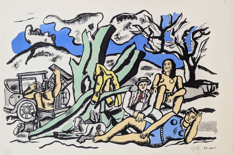 La Partie de Campagne (Litografía) - Fernand LEGER