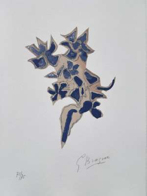 Giroflée bleue "Lettera Amorosa" (Farblithographie) - Georges BRAQUE