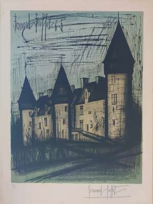 Le château de Culan (Lithographie) - Bernard BUFFET