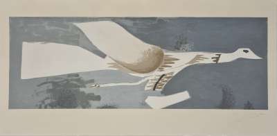 Grand oiseau gris (Lithograph) - Georges BRAQUE