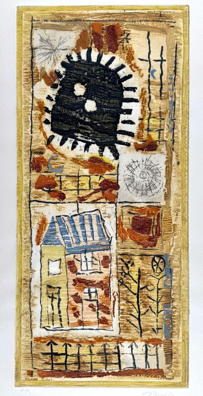 Le Soleil Noir (Linogravure) - Roger BISSIERE