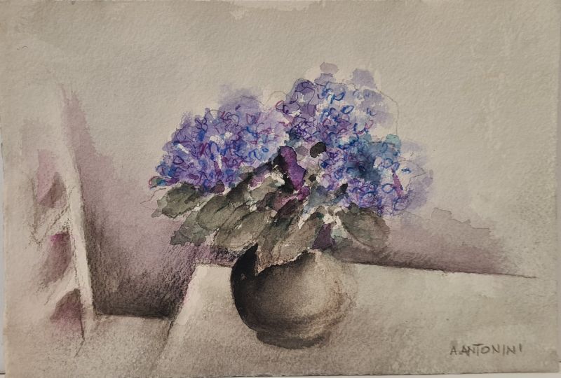 Tre ortensie (Aquarelle (contemporain)) - Annapia ANTONINI
