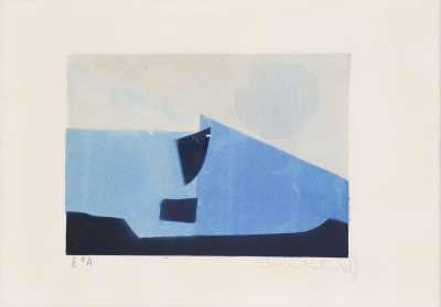 Komposition in Blau (Aquatinta) - Serge  POLIAKOFF