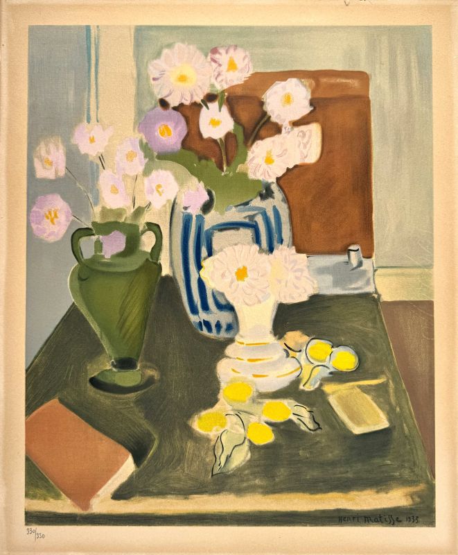 Still Life with Lemons and Three Vases (Lithograph) - Henri  MATISSE
