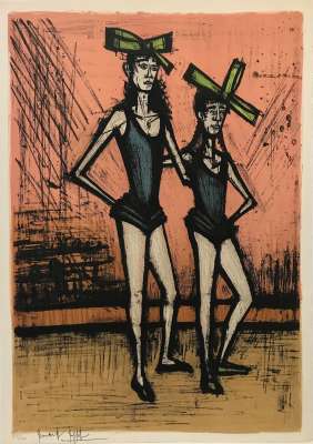 Les deux soeurs (série du cirque) (Lithograph) - Bernard BUFFET