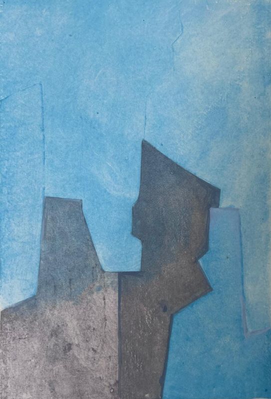 Blue composition (Etching and aquatint) - Serge  POLIAKOFF
