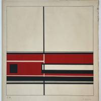 Composición en rojo y negro (Litografía) — Jean GORIN — Vista con márgenes