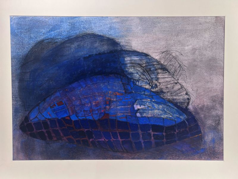 Le bleu sous la mer (Gouache (contemporáneo)) - Véronique NEROU