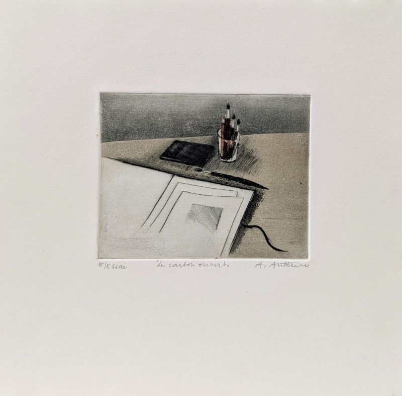 Le carton ouvert (Aquatinte) - Annapia ANTONINI