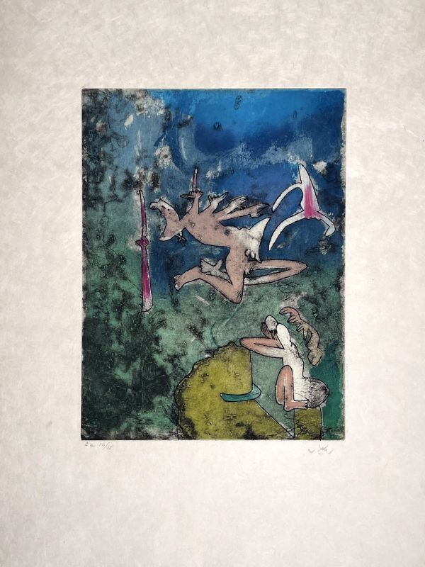 Centre Noeuds (Etching) - Roberto  MATTA