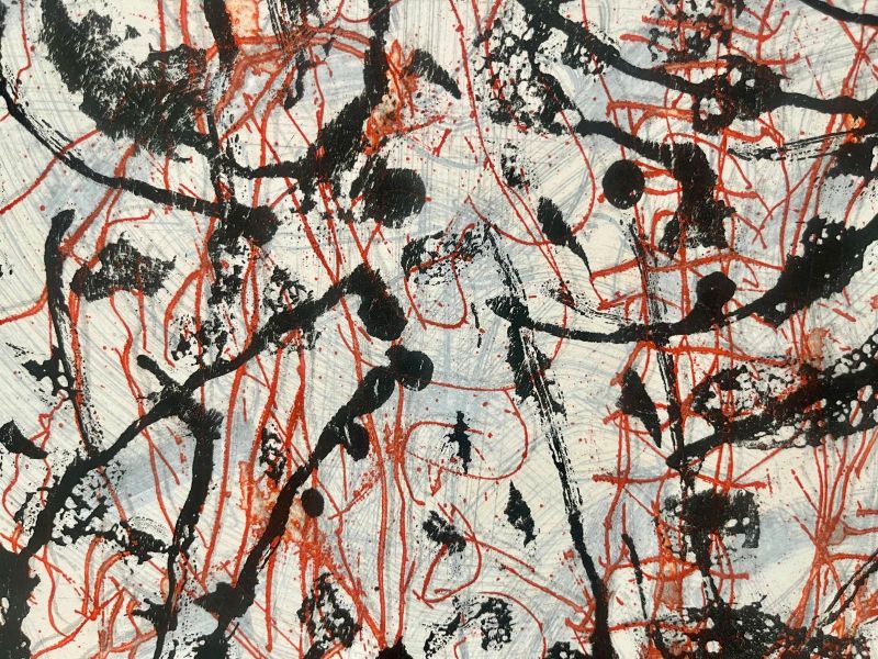 Les mouches à Marier (Planche VII) (Aguafuerte y aguatinta) - Jean-Paul RIOPELLE