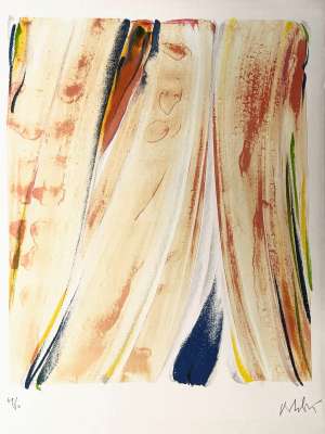 Der rote Vorhang (Farblithographie) - Olivier DEBRE