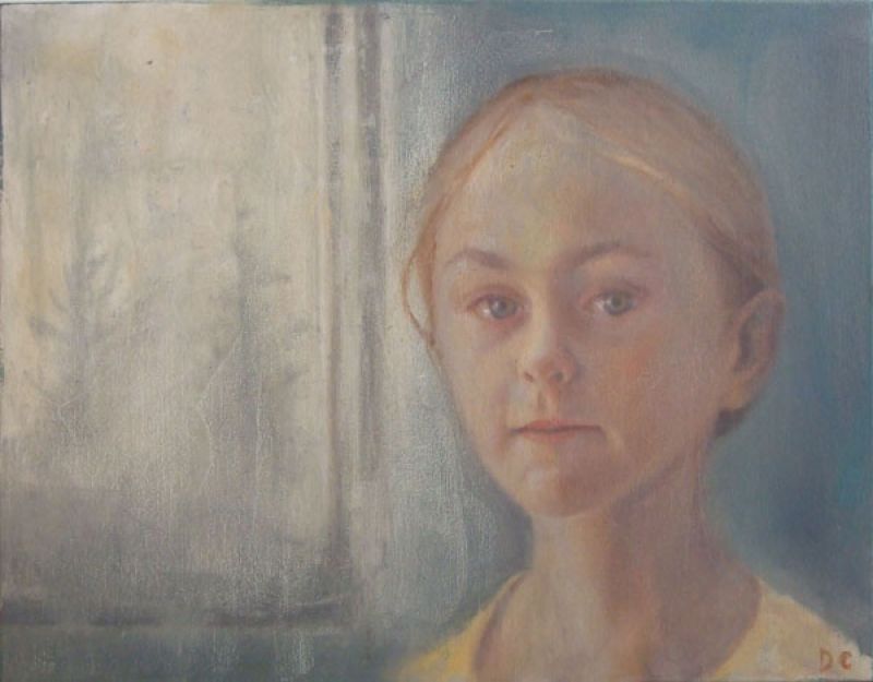 La fille et la fenetre (Oil on canvas (contemporary) ) - Dolores  CAPDEVILA
