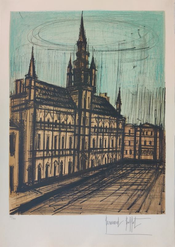 L’Hôtel de ville de Bruxelles (Lithographie) - Bernard BUFFET