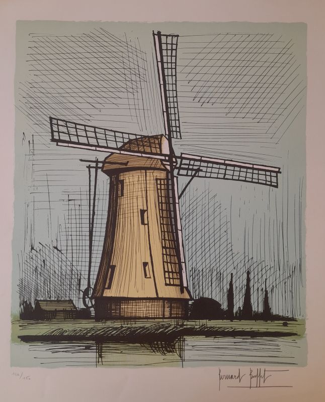 Moulin hollandais (Litografía) - Bernard BUFFET